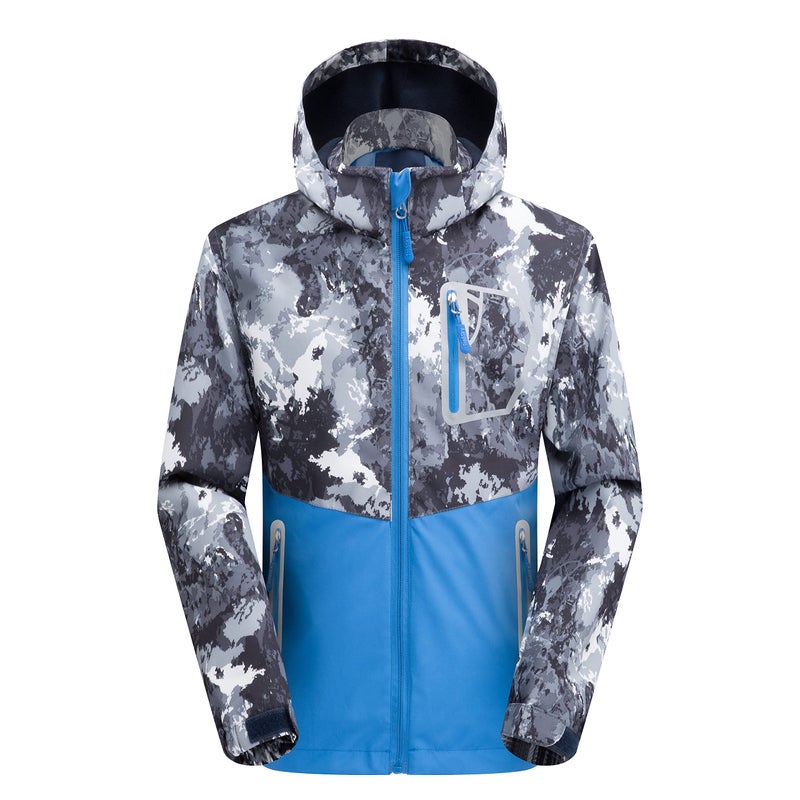 Mallimoda Boys Girls Rain Jacket Lightweight Raincoats Waterproof Hooded Windbreaker for Kids Style 1 Navy 9-10 Years - Image 2